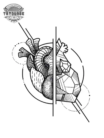 tatouage ephemere coeur et cerveau Tatouage éphémère coeur et cerveau