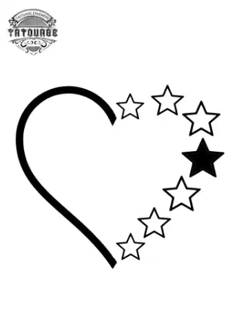 Tatouage éphémère coeur étoile