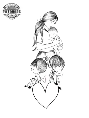 tatouage ephemere coeur famille Tatouage éphémère coeur famille