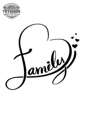 tatouage ephemere coeur family Tatouage éphémère coeur family
