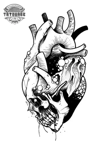 tatouage ephemere coeur gothique Tatouage éphémère coeur gothique