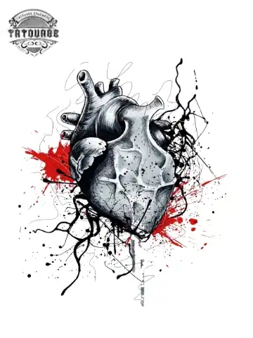 tatouage ephemere coeur graphique Tatouage éphémère coeur graphique