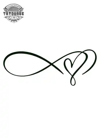 Tatouage éphémère coeur infini tribal