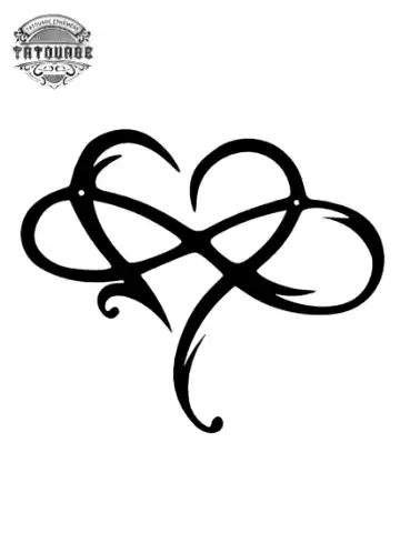 Tatouage éphémère coeur infini tribal