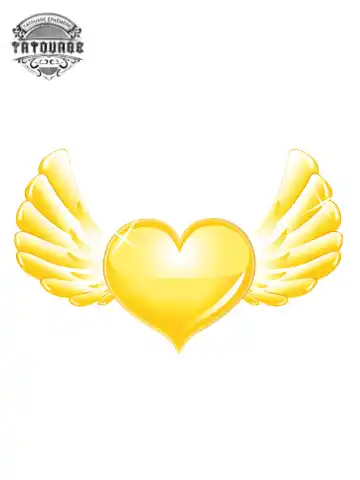 tatouage ephemere coeur jaune Tatouage éphémère coeur jaune