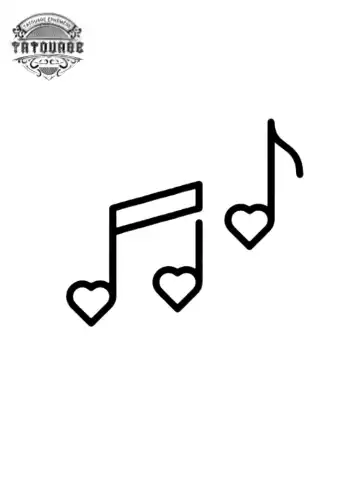 tatouage ephemere coeur musique Tatouage éphémère coeur musique