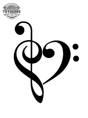 tatouage ephemere coeur note de musique Tatouage éphémère coeur note de musique