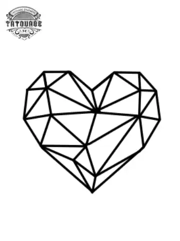tatouage ephemere coeur origami Tatouage éphémère coeur origami