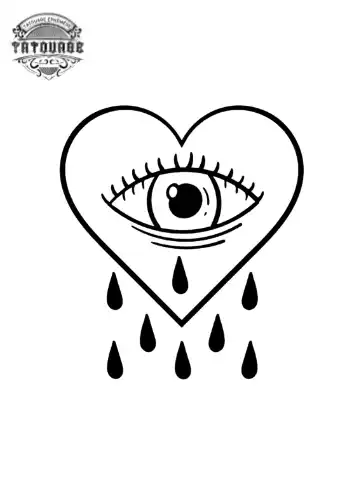 tatouage ephemere coeur qui pleure Tatouage éphémère coeur qui pleure