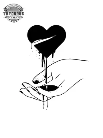 tatouage ephemere coeur qui saigne Tatouage éphémère coeur qui saigne