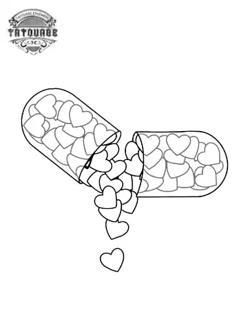 Tatouage éphémère coeur rempli