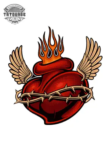 tatouage ephemere coeur sacre Tatouage éphémère coeur sacré