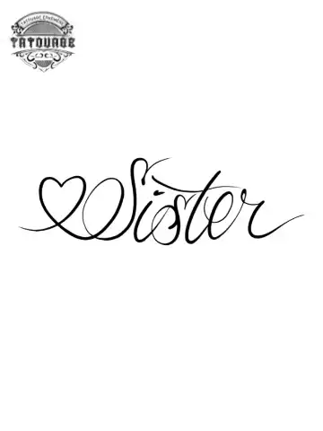 tatouage ephemere coeur soeur Tatouage éphémère coeur sœur
