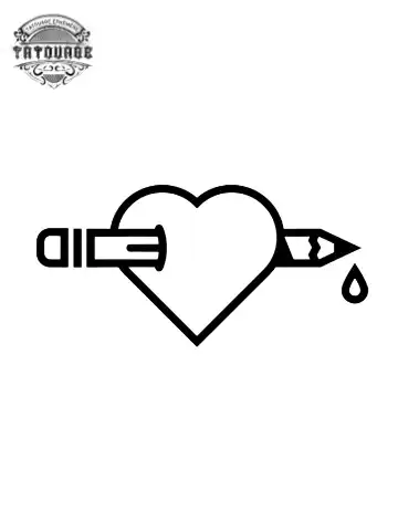 tatouage ephemere coeur transperce Tatouage éphémère coeur transpercé