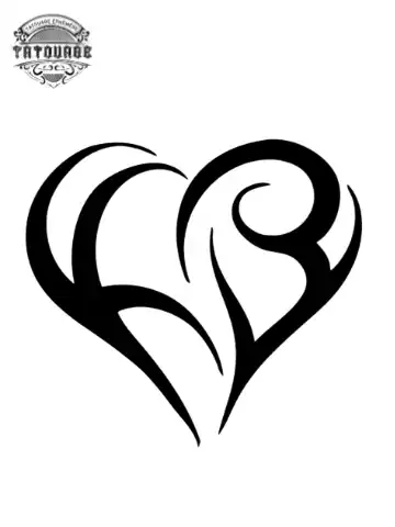 Tatouage éphémère coeur tribal