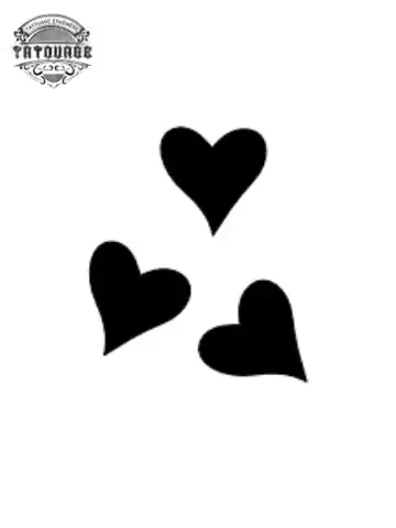 Tatouage éphémère coeur triple