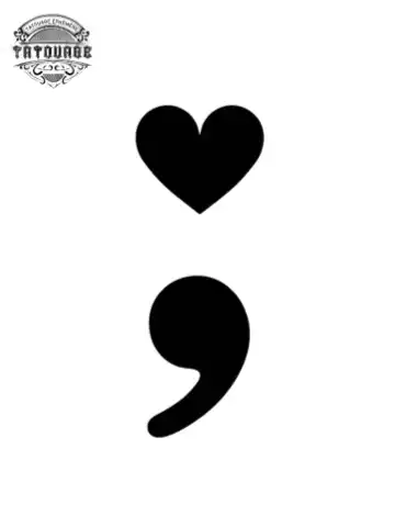 tatouage ephemere coeur virgule Tatouage éphémère coeur virgule