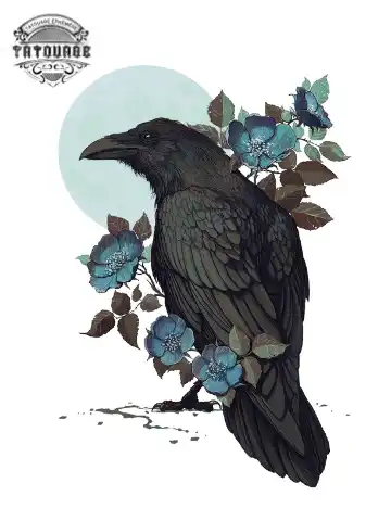tatouage ephemere corbeau femme Tatouage éphémère corbeau femme