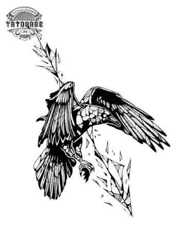 tatouage ephemere corbeau graphique Tatouage éphémère corbeau graphique