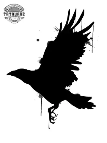 tatouage ephemere corbeau noir Tatouage éphémère corbeau noir