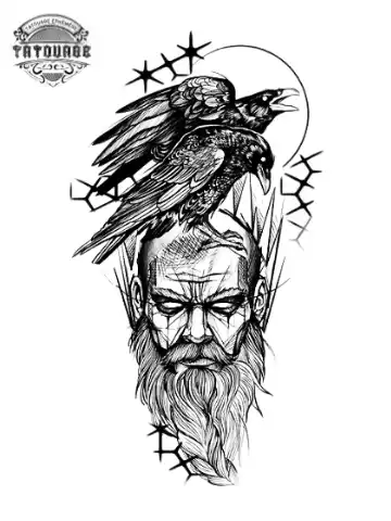 tatouage ephemere corbeau ragnar Tatouage éphémère corbeau ragnar