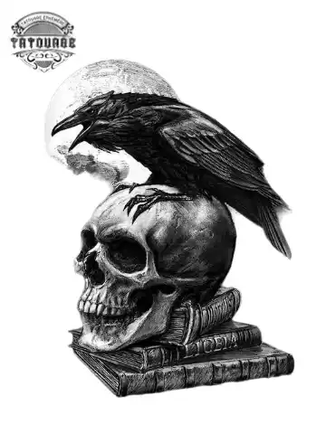 tatouage ephemere corbeau realiste Tatouage éphémère corbeau réaliste