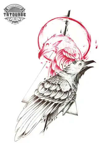 tatouage ephemere couple corbeau Tatouage éphémère couple corbeau