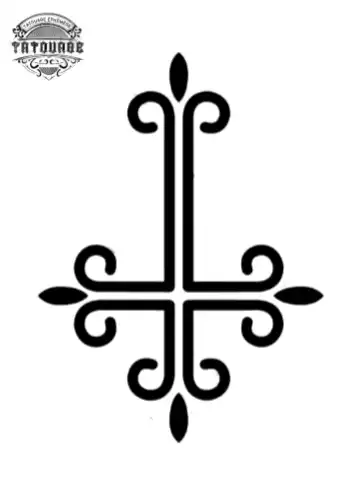 Tatouage éphémère croix à l’envers