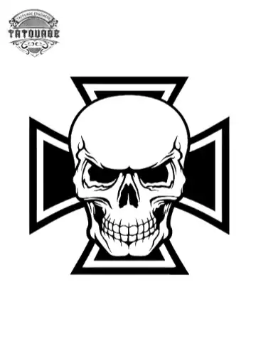 Tatouage éphémère croix biker