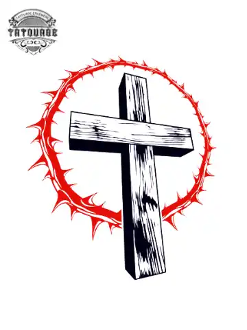 tatouage ephemere croix bois Tatouage éphémère croix bois