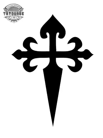 Tatouage éphémère croix de saint Jacques