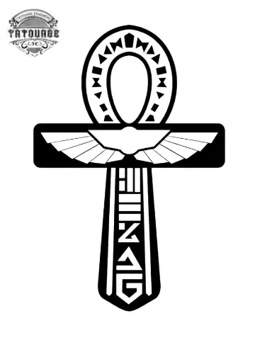 Tatouage éphémère croix égyptienne