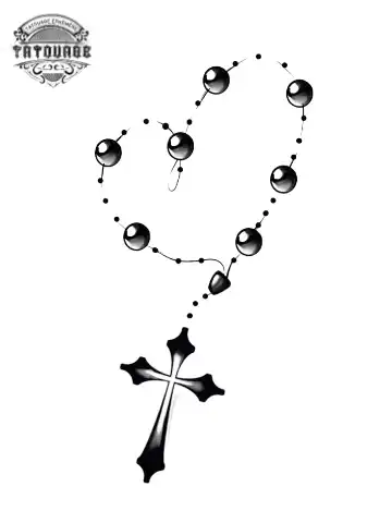 Tatouage éphémère croix et coeur