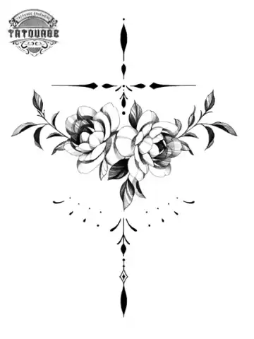 Tatouage éphémère croix fleurie femme