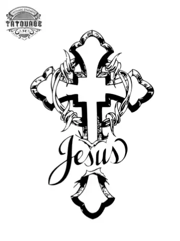 Tatouage éphémère croix gang