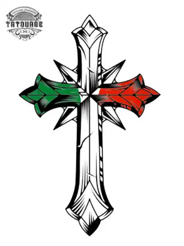tatouage ephemere croix italienne Tatouage éphémère croix italienne