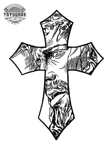 Tatouage éphémère croix jesus
