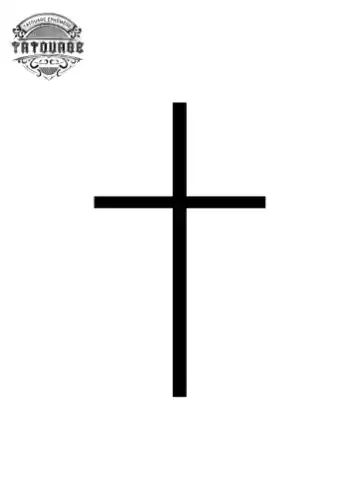 Tatouage éphémère croix minimaliste