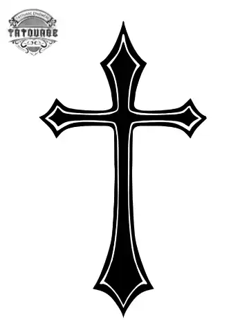 Tatouage éphémère croix noir