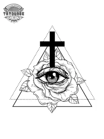 tatouage ephemere croix oeil Tatouage éphémère croix oeil
