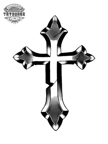 Tatouage éphémère croix ombrage