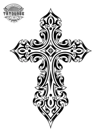 Tatouage éphémère croix relief