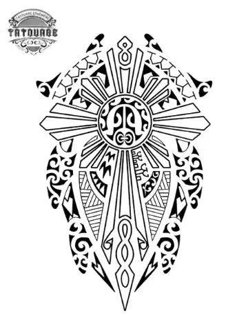 tatouage ephemere croix tahitienne Tatouage éphémère croix tahitienne