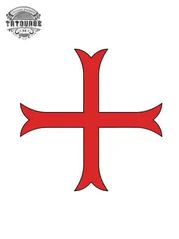 Tatouage éphémère croix templier