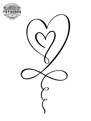 Tatouage éphémère de coeur d’amour