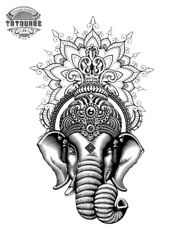 tatouage ephemere elephant bouddhiste Tatouage éphémère éléphant bouddhiste