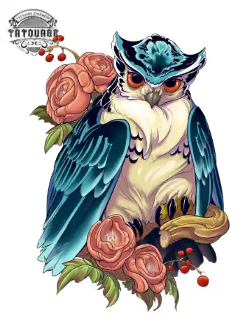 tatouage ephemere feminin hibou Tatouage éphémère féminin hibou