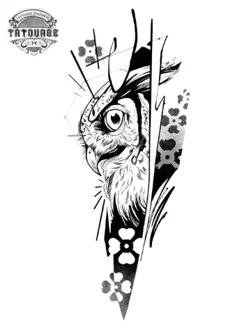 tatouage ephemere graphique hiboux Tatouage éphémère graphique hiboux