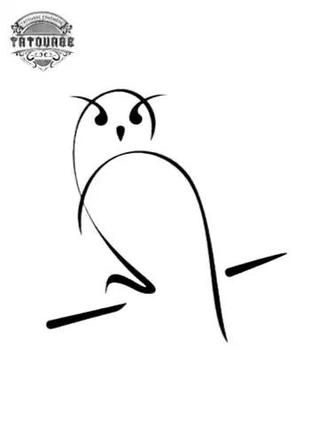 tatouage ephemere hibou fin Tatouage éphémère hibou fin