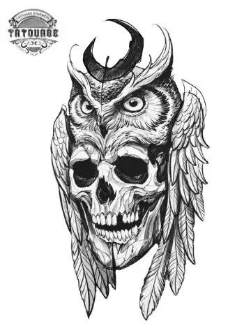 tatouage ephemere hibou japonais Tatouage éphémère hibou japonais